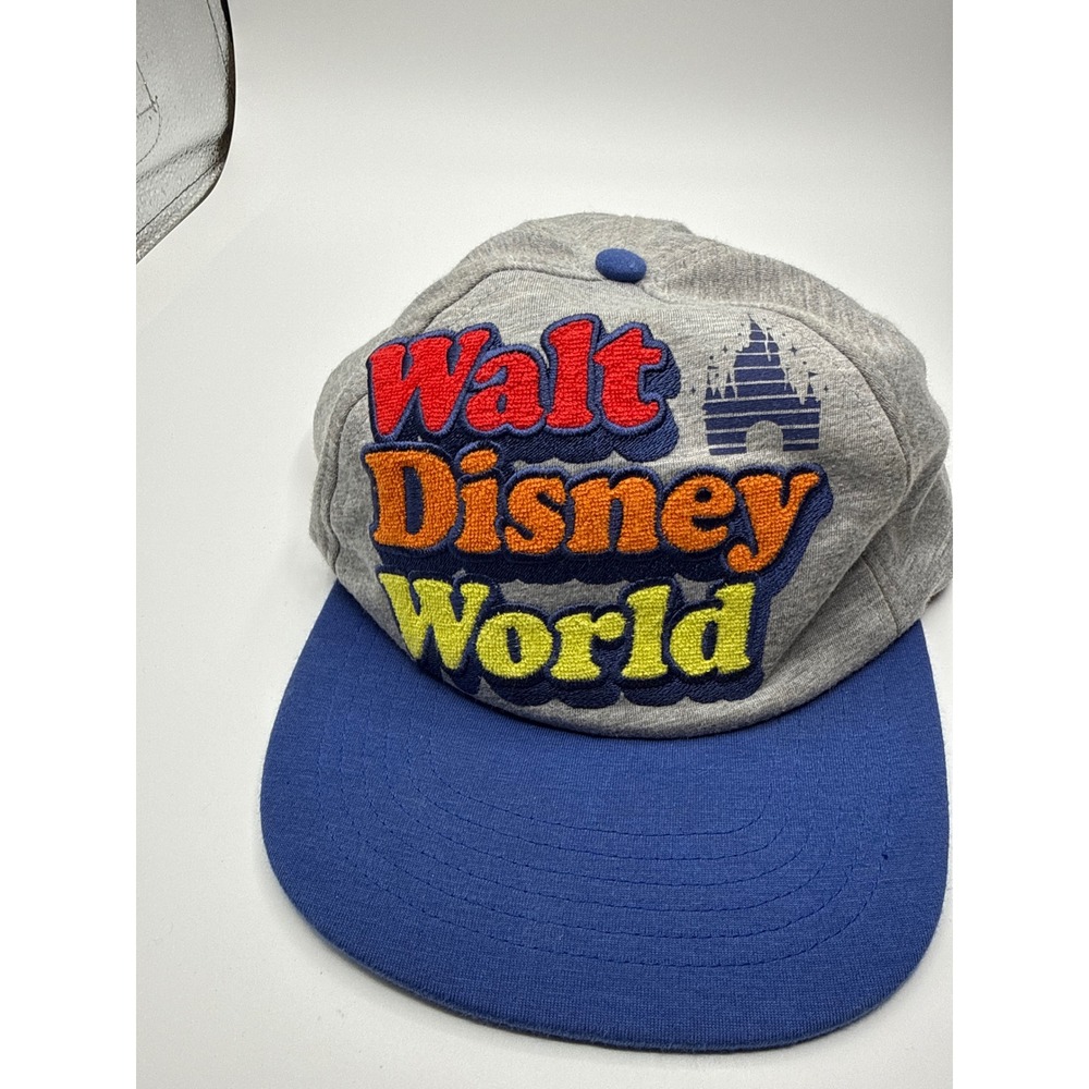 Walt Disney World Disney Parks Snapback Hat Gray Blue Jersey Knit Est 1971 Adult